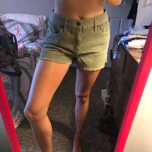 Corduroy olive green shorts